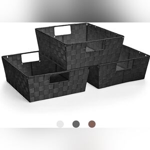 Set of Three Charcoal Storage Baskets